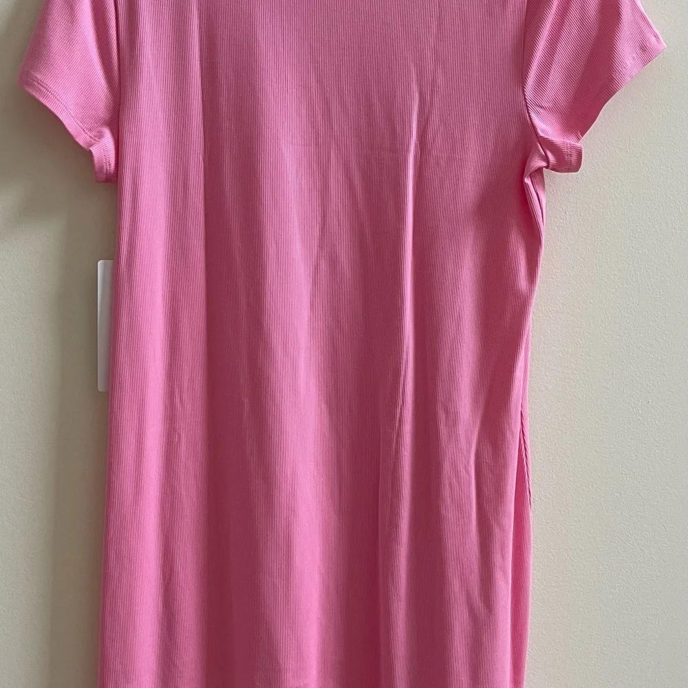 #71 NWT Athleta Signature Rib Tee Dress Size ~ Large - Picture 2 of 6